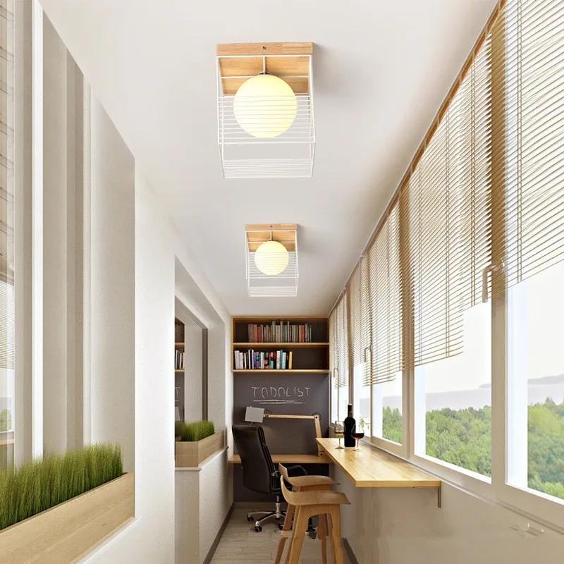 Потолочный светильник в японском стиле, светильник для балкона, коридора, коридора, крыльца, светильник для входа, лестницы, простые современные светодиодные лампы для фойе