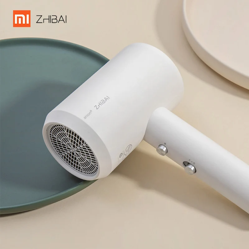 white XIAOMI MIJIA zhiбаи HL3 фен для волос 1800 Вт анион вода отрицательных ионов Уход за волосами Профессиональный Быстросохнущий Портативный Фен Диффузор - Цвет: white