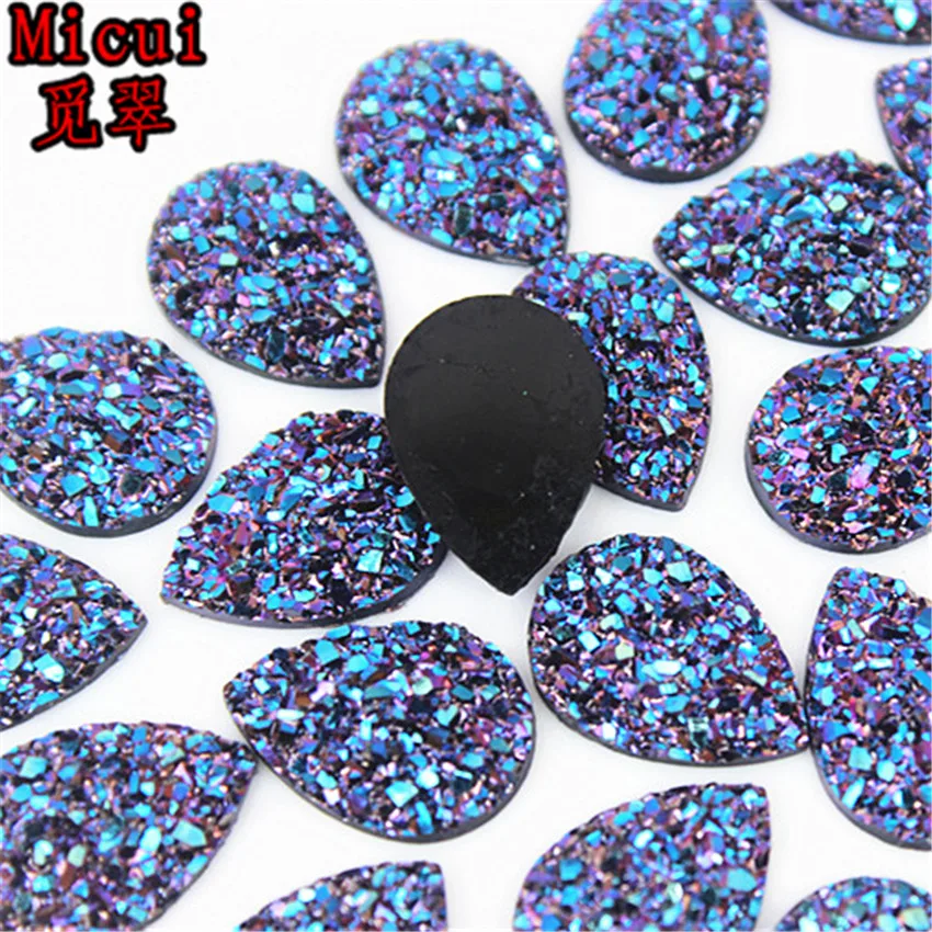Michui 100 шт 13*18 мм AB цветные стразы на кнопках блестящие каплевидные стразы из смолы, кристаллы, камни для свадьбы DIY ZZ29