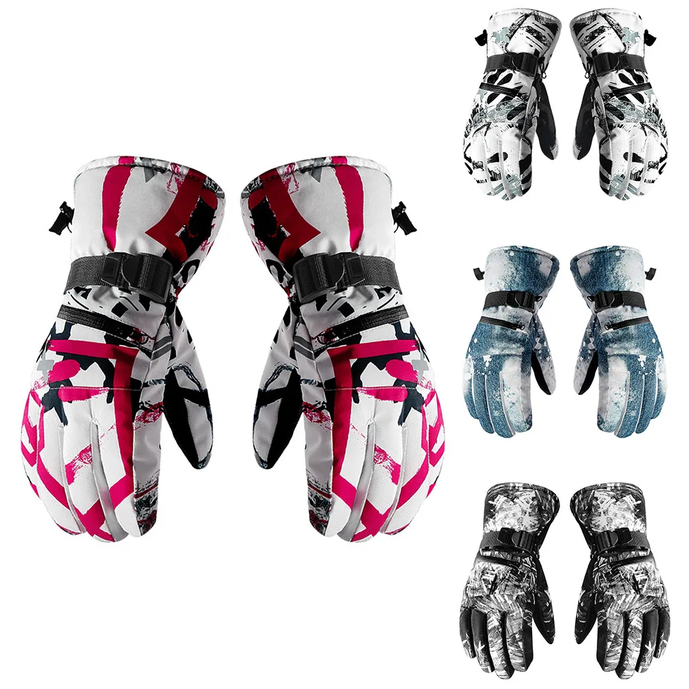 Для мужчин Для женщин Лыжный Спорт на открытом воздухе для катания на сноуборде Портативный зимние теплые Водонепроницаемый мягкий бини шапки-бини шапки Термальность регулируемый 3 пальца с сенсорным экраном