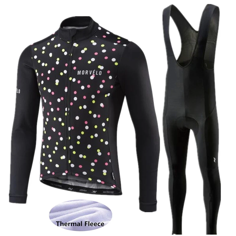 Long suit Morvelo зимний термальный флисовый комплект для велоспорта с длинным рукавом, одежда для велоспорта, одежда для горного велосипеда, Майо, Ropa Ciclismo, комплект для велоспорта - Цвет: Long suit