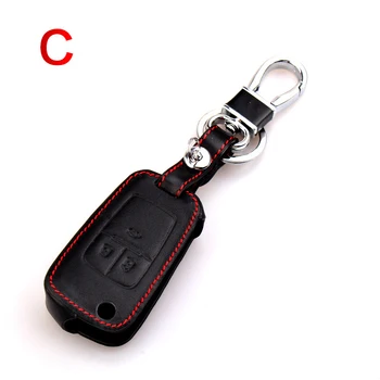 

Car Key Protective Shell High-quality First Layer Leather Hand-sewn Key Cover for Chevrolet Tracker Cruze Malibu Aveo