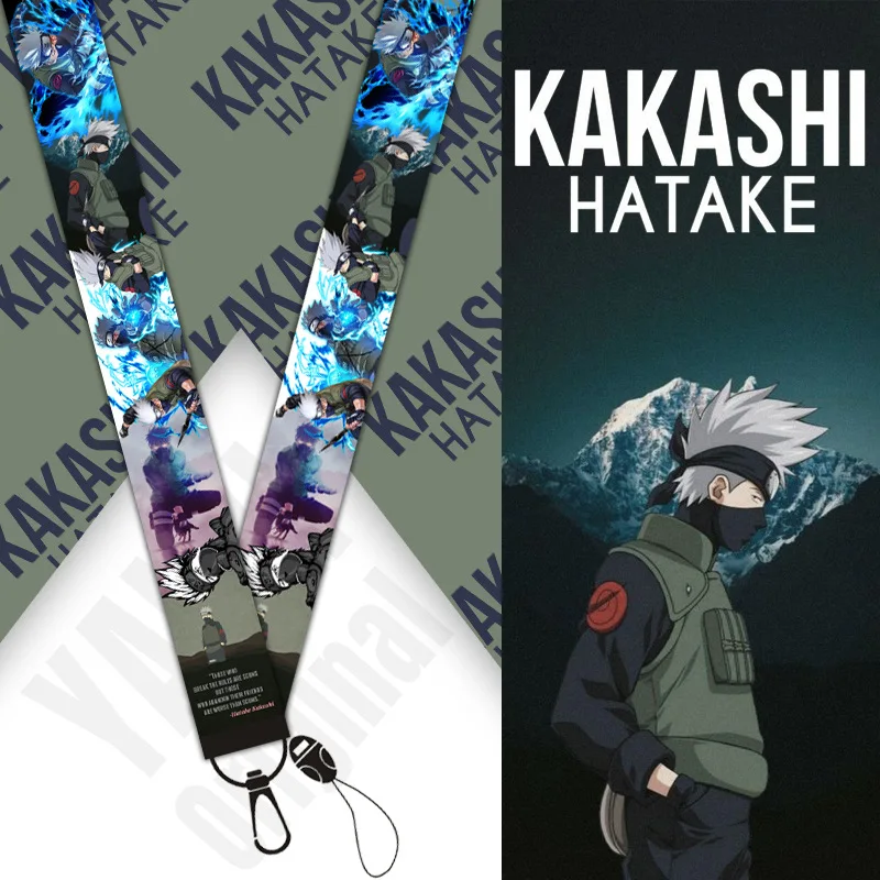 

Keychain Naruto Kakashi Mobile Lanyard Wristband Anime Original Ribbon Hanging Neck Long Lanyard Detachable Material Origin Size