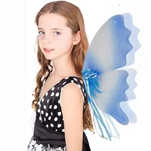 Magnifique Costume de Cosplay de noël pour filles, ailes papillon ou ange papillon, ensemble avec ailes et baguette couronne, mignon et à la mode