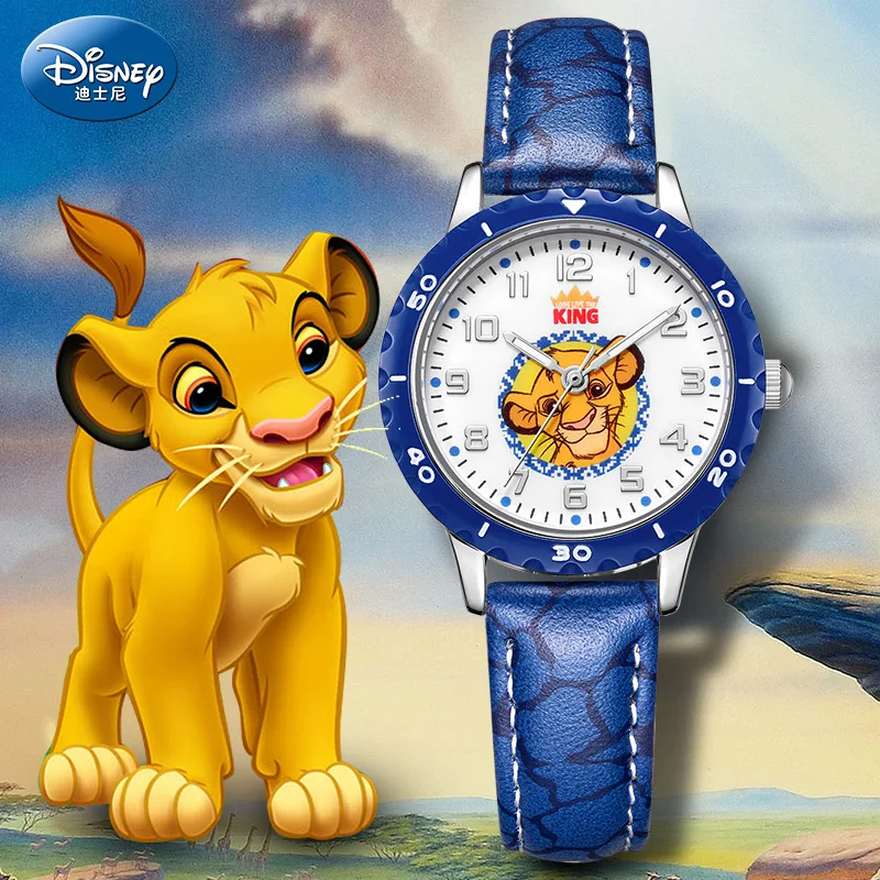 Disney Lion King Lovely Little Simba Kid S Blue Yellow Leather Watch Student Daily Time Child Gift Fashion Casual Quartz Clock Children S Watches Aliexpress