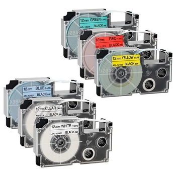 

6 Pack 12mm Label Tape Label Maker Tape Compatible with KL1500 KL2000 KL7000 KL7200 KL-100 KL120 KL60 KL-750B Label Makers