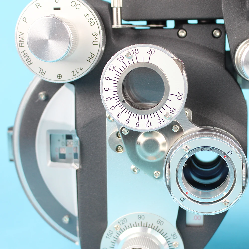 Manual phoropter Optical view tester Vision tester Minus cylinder lenses Black color