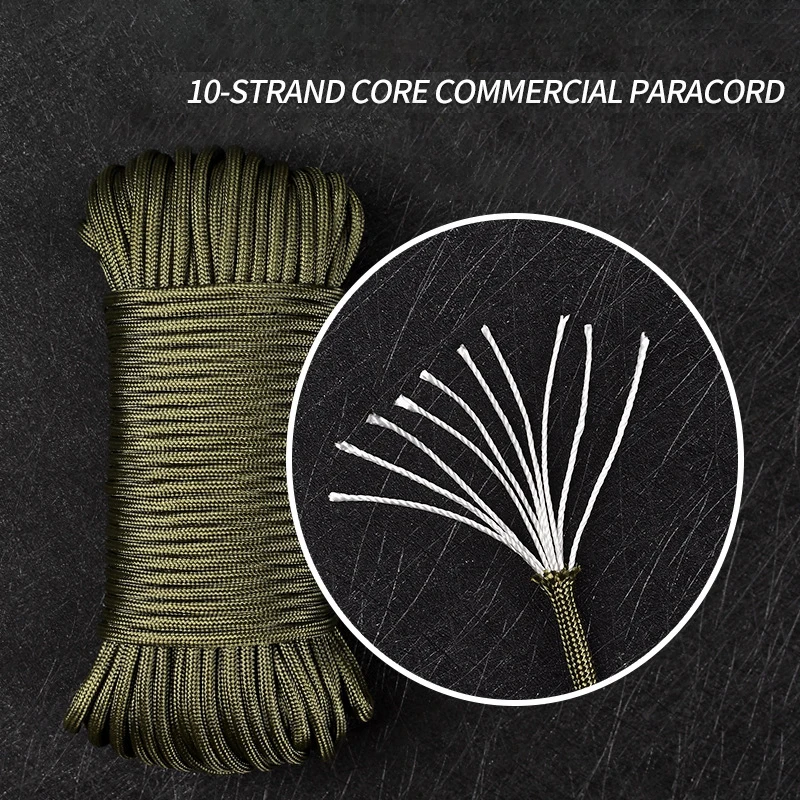 

650 Military 10-Strand Core Commercial Paracord Outdoor Traction Rescue Bundle Rope Clothes Tent Mountaineering Rope