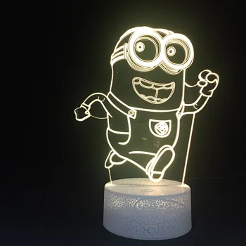 

16 Color Changing Baby Night Light LED Lamp Luminaria 3D Minions Acrylic Bedroom Lighting Toy Decor Nightlight for Children Gift