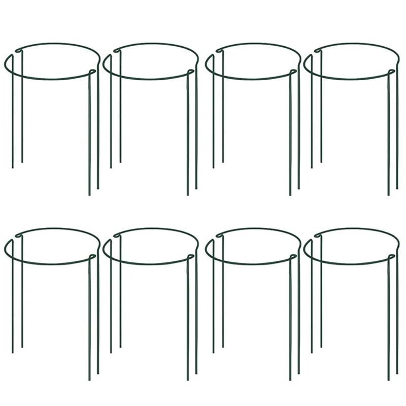 Plant Support Stake, 8 Pack Half Round Metal Garden Plant Supports