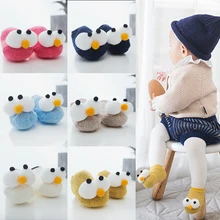 Зимние носки для малышей, носки для детей, хлопковые гетры для малышей, детские носки-тапочки, нескользящие носки для малышей, носки с мягкой подошвой, D40