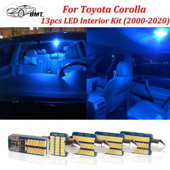 

BMT13Pcs Canbus No Errore White Warm White Crystal Blue LED Car Interior Light Package Kit + Tool for 2000-2020 Toyota Corolla