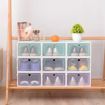

Foldable Clear Shoes Box Thickened Drawer Case Plastic Shoe Boxes Stackable Box Shoe Organizer Shoebox storage Shoe rack 2020