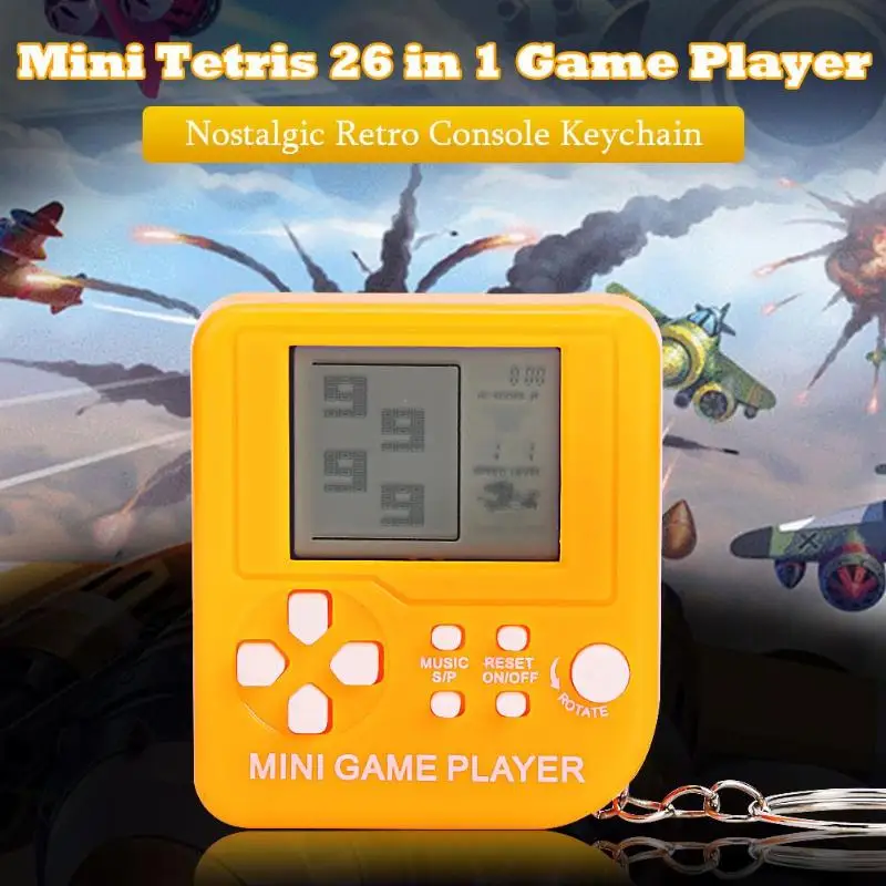 Ностальгическая Ретро консоль брелок Mini Tetris 26 в 1 игровой плеер для подарка