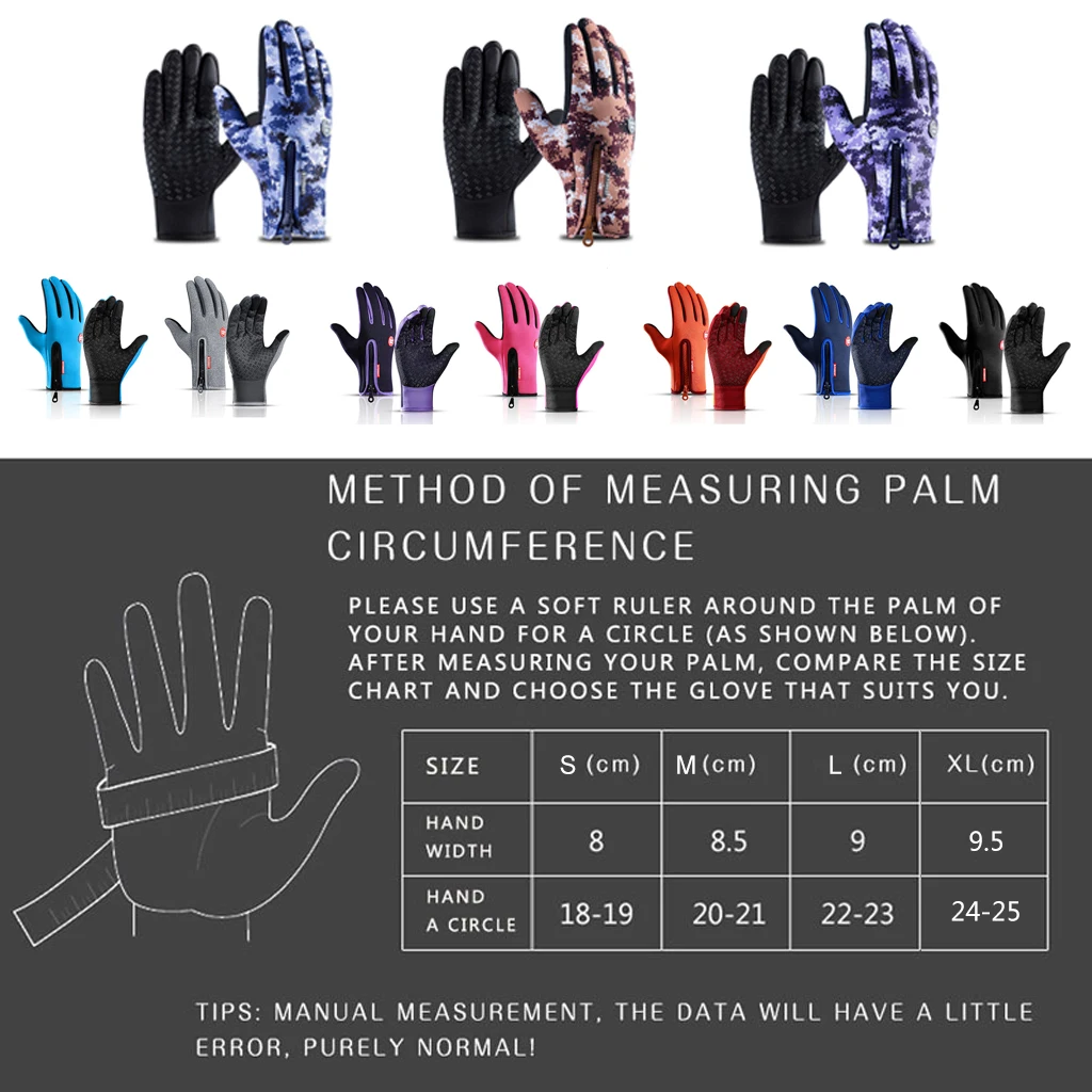 Cycling Gloves Winter Cycling Gloves Bicycle Warm Touchscreen Full Finger Gloves Waterproof Outdoor Bike Skiing Motorcycle Riding
