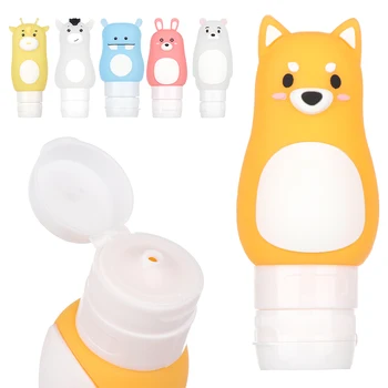 

Animal Portable Cartoon Bear Penguin Silicone Travel Case Organizer Shampoo Shower Gel Lotion Storage Refillable Bottle