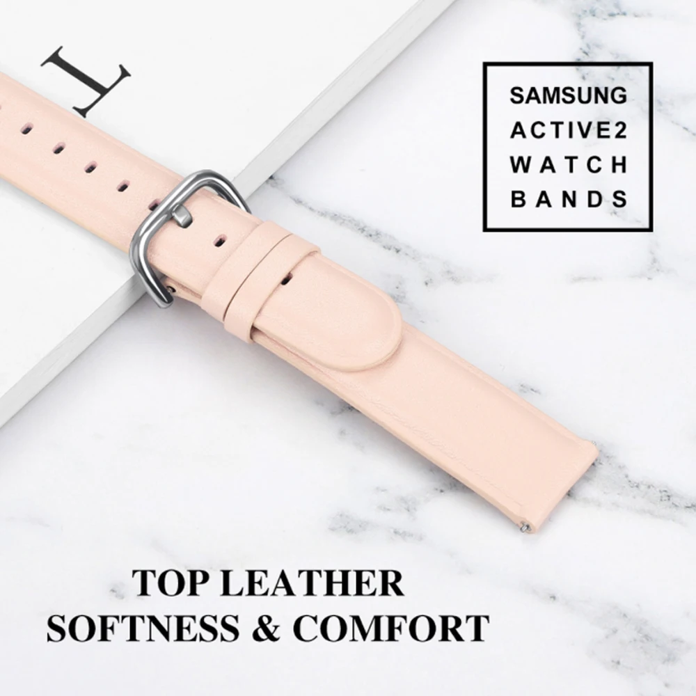 Модные 20 мм Кожаные Ремешки для наручных часов для samsung Galaxy Watch Active 2 браслет умный спортивный ремешок для samsung Galaxy Watch 42 мм