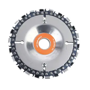 

4” Wood Carving Disc Grinder Chain 22 Tooth Safety screw For Angle Grinders Cut