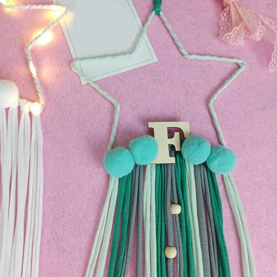 Пентаграмма Ловец снов со светодиодными гирляндами декор для детской комнаты украшение для детской вечеринки Настенное подвесное украшение - Цвет: N01