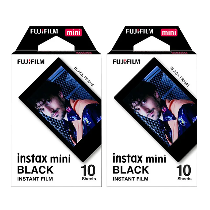 Fujifilm Instax Mini 8 Mini 9 пленка, двойной пакет FUJI мгновенные фотобумаги для мини 9 8 7s 70 90 25 камера SP1 SP2 Liplay принтер - Цвет: 20 Sheets Black