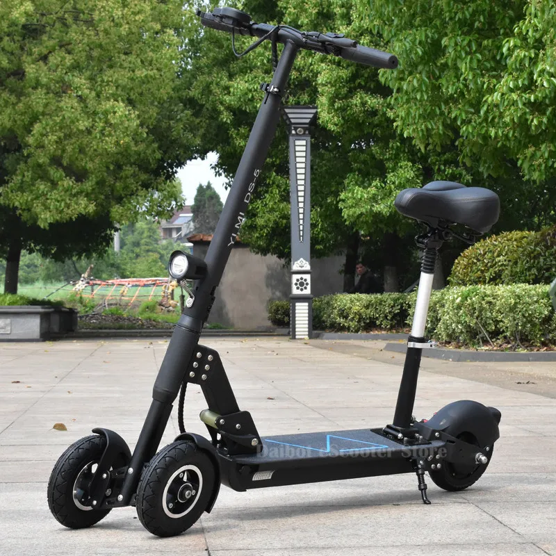 8 Inch Folding Electric Tricycle 3 Wheels Electric Scooters 48V Electric Skateboard Scooter 500W 10AH 25KM/H