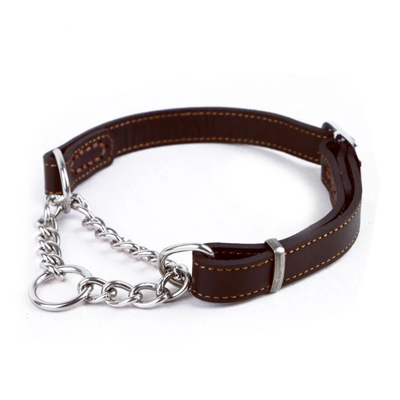 Pet Dog Genuine Leather Collar Cow Leather Dog Martinggale Collars For Medium Large Breeds Pitbull Mastiff Boxer Bully 2.0/2.5cm dog collar pet collar