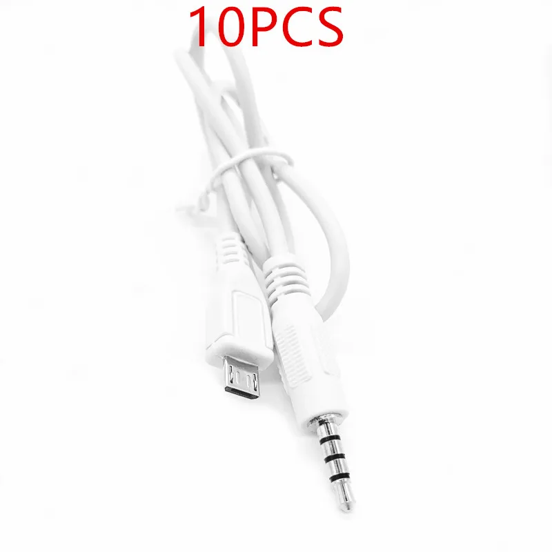 10x Micro USB 2,0 до 3,5 мм AUX автомобильный разъем аудио кабель Шнур для кабель для передачи данных для мобильного телефона для Xiaomi для телефона