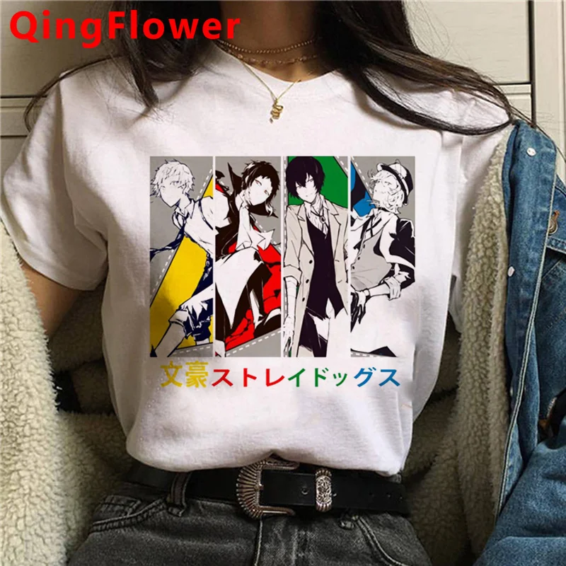 Bungou Stray Dogs t shirt top tees women harajuku kawaii streetwear ulzzang couple  kawaii summer top t shirt harajuku couple t shirt