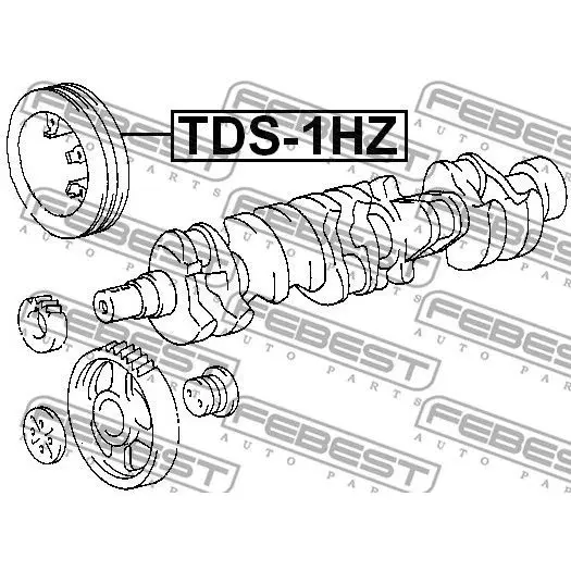 Шкив коленвала 1HZ/1HZT/1HDT(TOYOTA LAND CRUISER 80 FZJ80/HDJ81/HZJ80 1990-2001) FEBEST FEBEST tds-1hz