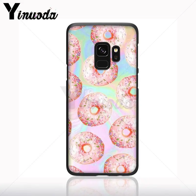 Aku Cinta Anda Donat Hitam Cell Phone Case untuk Samsung Galaxy S10plus S9 S8plus S10E A50 A70 A10 S9PLUS Kasus Ponsel