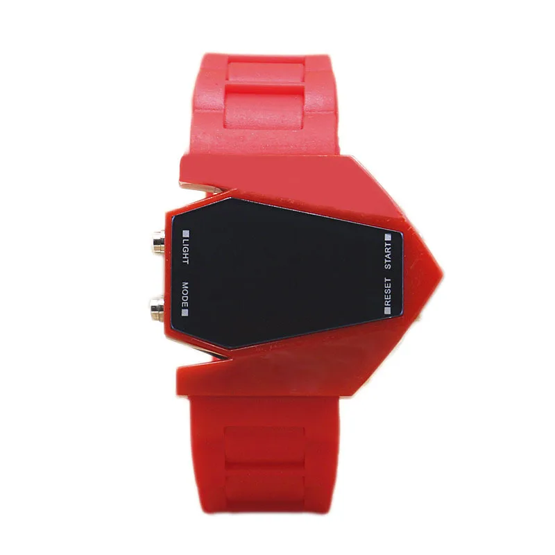 

Fashion Casual Silicone Watch with Numbers LED Night Light Airplane Watch Fighter Plane Colorful Light Photoelectron Watch
