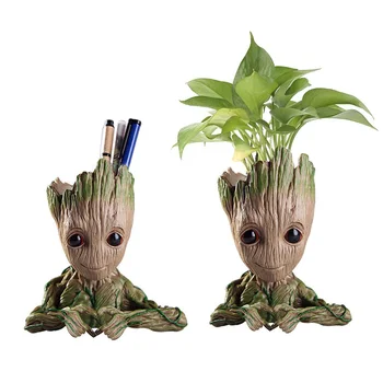 

Hot Baby Groot Flower Pot Planter Action Figures Toy Tree Man Cute Model Toy Pen Flower Pots Home Decoration New Year Gifts