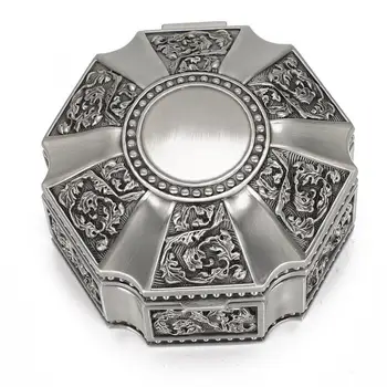 

Vintage Style Embossment Alloy Storage Jewelry Container Holder Home Decoration Jewelry Gift Box For Watch Storage Watch Box j