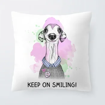 

Dachshund Greyhound Beagle Bull Terrier Cushion Cover I Love Dog Home Decor Throw Pillow Case 45X45cm Living Room Decoration