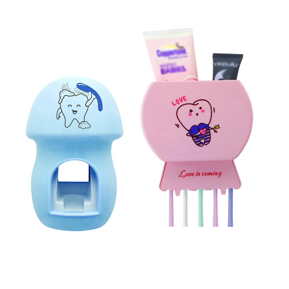 

Bathroom Accessories Set Tooth Brush Holder Cute Toothpaste Dispenser Squeezer Tooth Brush Holder With Makeup Storage Box