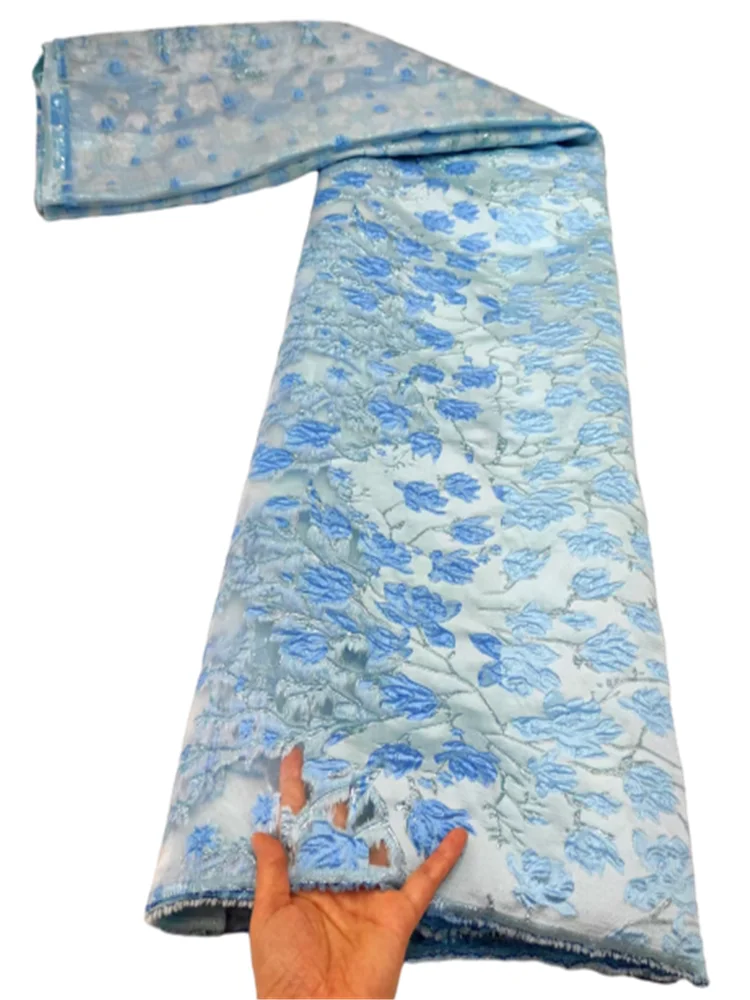 

Африканская синяя кружевная ткань, африканский тюль, кружевная ткань, Высококачественная французская кружевная ткань из органзы для вышивки швейцарской вуали