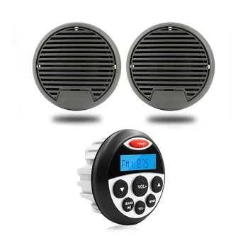 

Marine Stereo Bluetooth Radio Audio FM AM Receiver Car MP3 Player+3Inch Waterproof Marine Speaker For RV UTV Yacht Pool Motorcyc