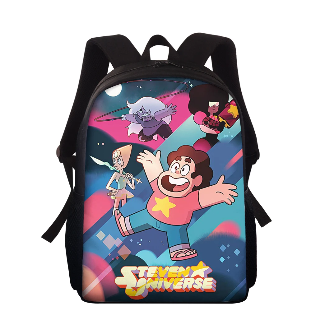 

HALYUNASC 15-Inch Children's Backpack Steven Universe Prints Pattern Kids School Bags Cartoon Anime Design Students Book Bags