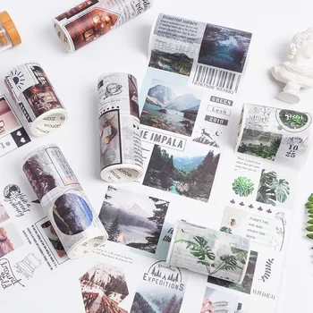

2 PCS Queda de Fita Washi Mascaramento Filme Fita Diário Diy Scrapbooking Do Vintage Jornal Diário de Papelaria Escritório Escol