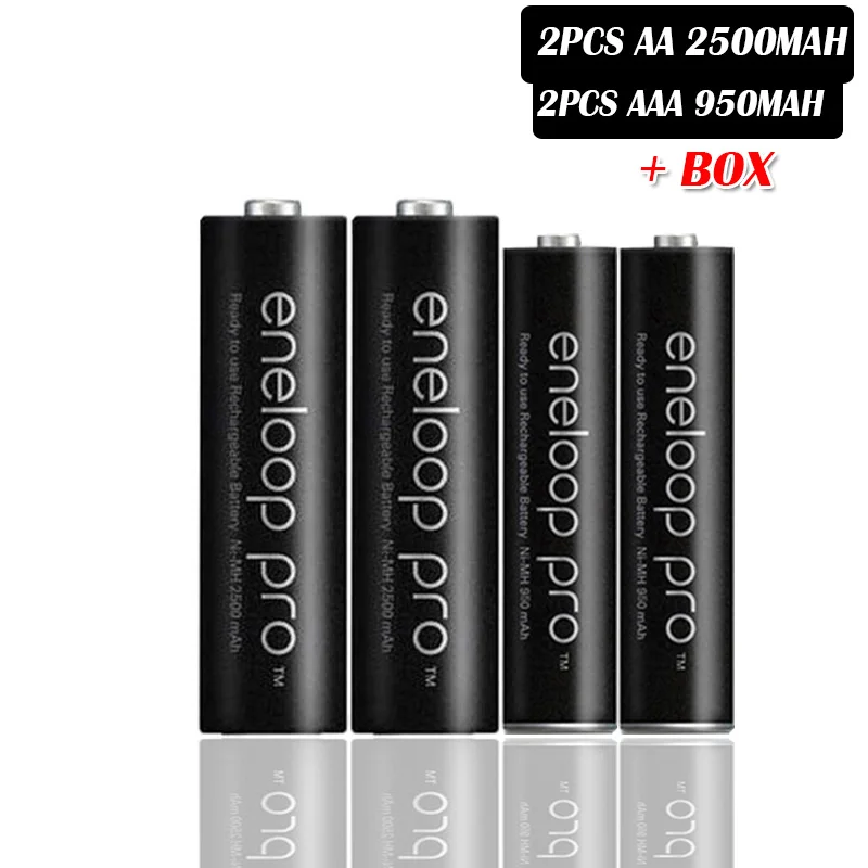 Panasonic AA Ni-MH аккумуляторная батарея+ AAA батарея(aa 2500mAh и aaa 950 mAh) для фонариков камеры дистанционного управления игрушки - Цвет: 2pcs AA 2pcs AAA