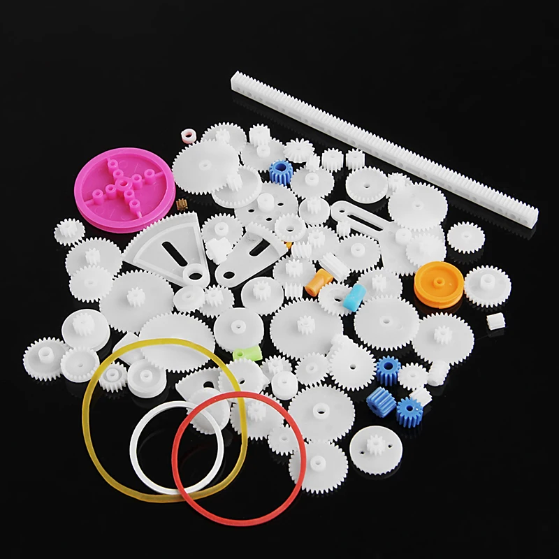 1 Set Hot 85pcs Plastic Gear Rack Pulley Belt Worm Gear Single Double Teeth