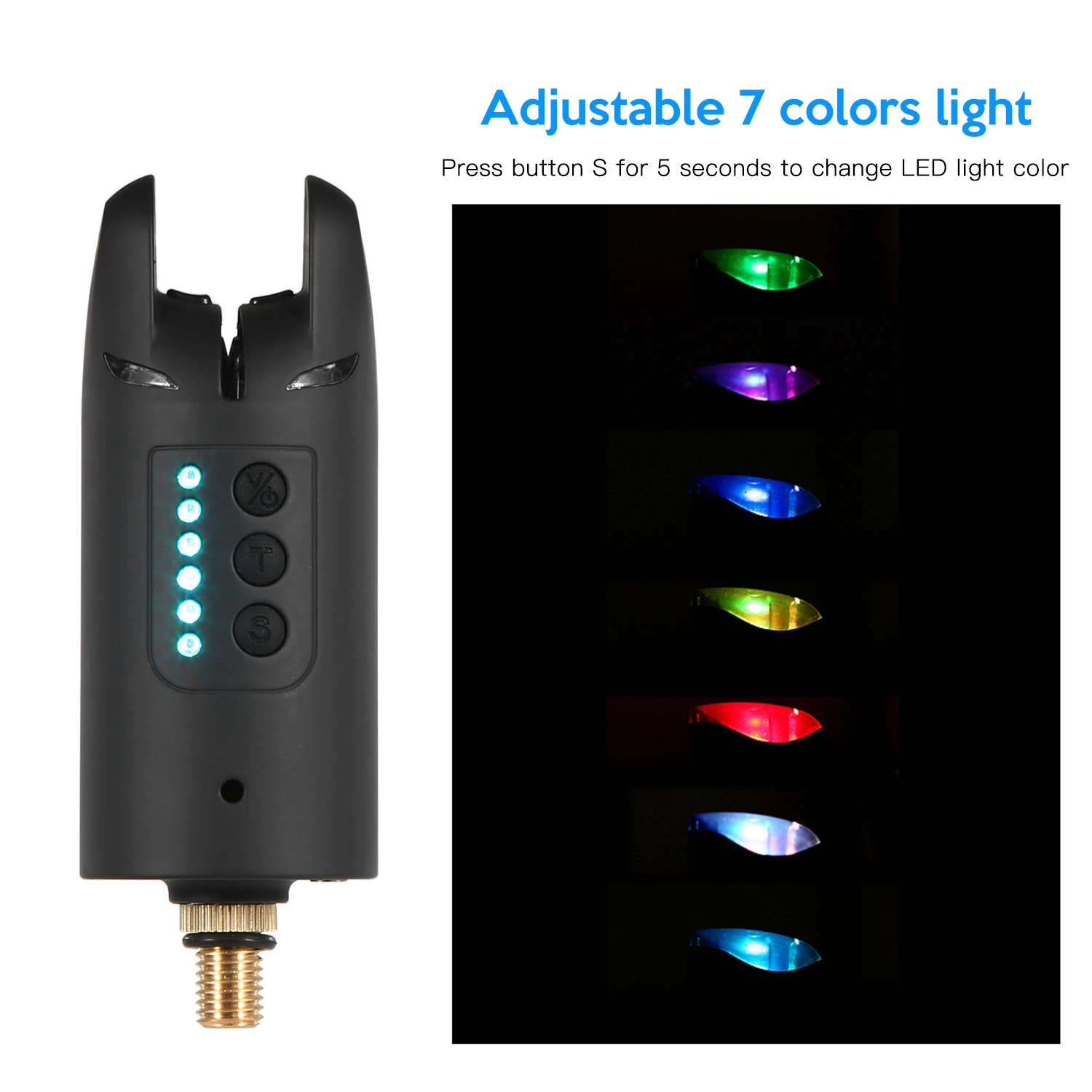 Lixada Wireless Digital Fishing Alarm Set Fishing Bite Sound Alert Kit Changeable Color LED Alarm Indicator Portable Case Fishing Accessories Fishing Tackle Fishing Tools Fishing Tool Fishing Bite Alarm