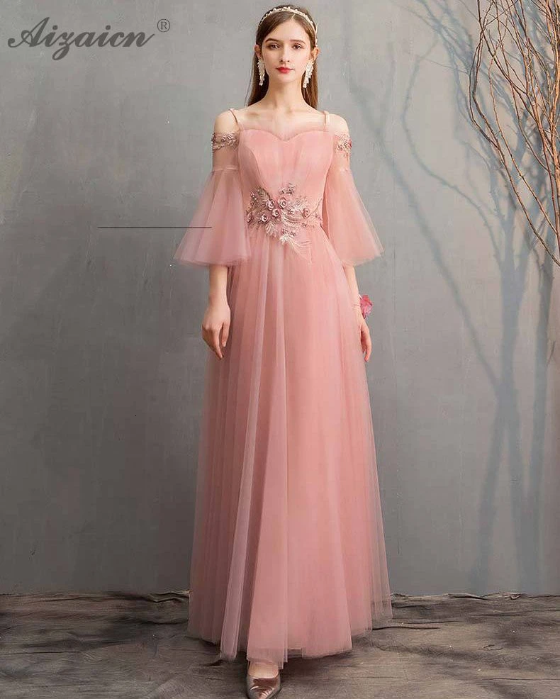 Платья для сестер летние новые розовые элегантные юбки из пряжи Длинные Cheongsam современное платье подружки невесты Qi Pao женское китайское