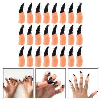 

10pcs Halloween Decorative Witch Fingernail Claws Practical Finger Nails Trick Props for Cosplay Costume Party