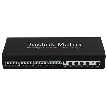 

SPDIF/TOSLINK Optical Digital Audio 4x4 True Matrix 4 in 4 out Switch Converter Splitter Box for TV STB DVD Player PC Amplifier