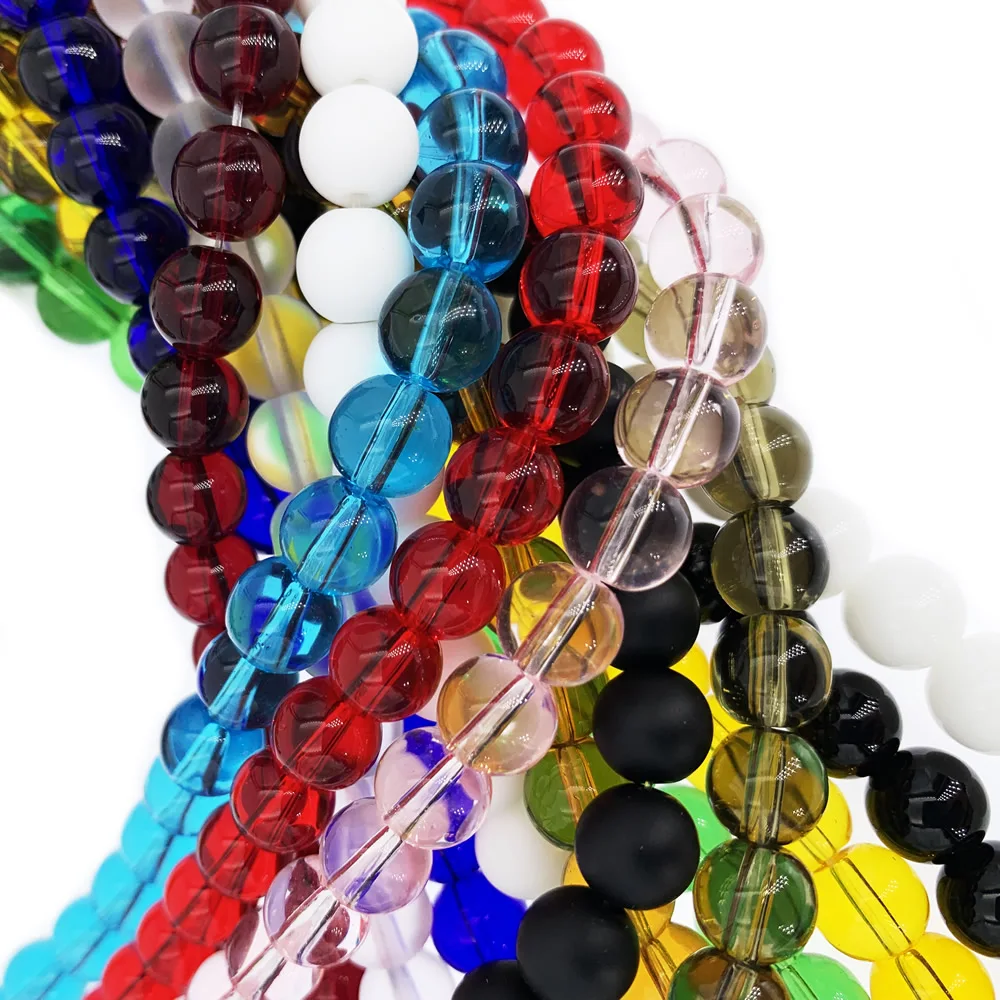 BulkWholesaleColorfulGlassBeadsRoundStoneLooseSpacerBeadsfor