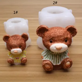 

1 Pc Handmade 3D Cartoon Bear Ice Tray Mould Silicone Soap Candle Ice Tray Resin Casting Silicone Molds Art Craft DIY Tools