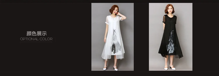 Large size M-3XL Add fertilizer to increase the new cotton and linen spell silk chiffon retro improved cheongsam dress