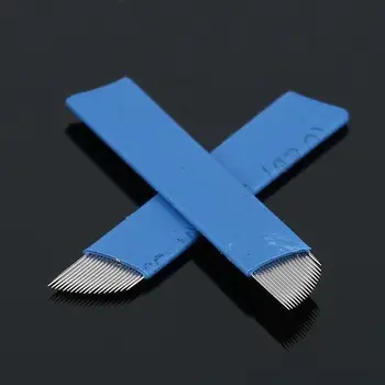 

2pcs Professional Blue Eyebrow Tattoo Eyebrow Blades 18 Pin Fog Needles Semi Permanent Embroidery Makeup Beauty Tools New