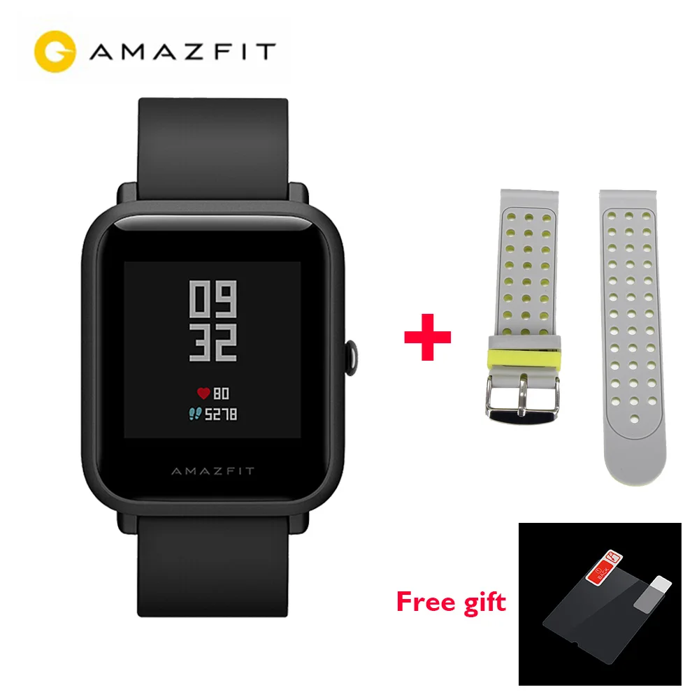 add gray strap Английская версия Huami AMAZFIT Bip Lite Смарт часы 45 дней в режиме ожидания 3ATM водонепроницаемый трекер здоровья Умные часы для мужчин и женщин - Цвет: add gray strap